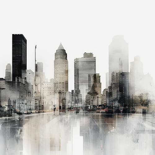 New York Layered Urban I Cityscapes Print