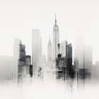New York Layered Urban III Art Print