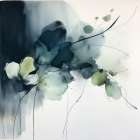 Watercolor Green Petal Symphony I Art Print