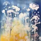 Tranquil Blue Floral Elegance I Art Print