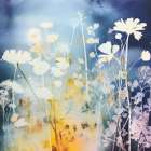 Tranquil Blue Floral Elegance II Art Print