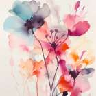 Watercolor Romance I Art Print