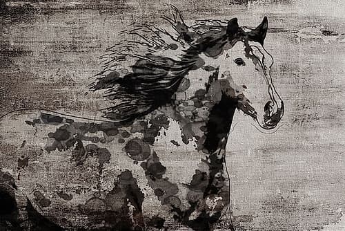Galloping Through Times Mist Art Print