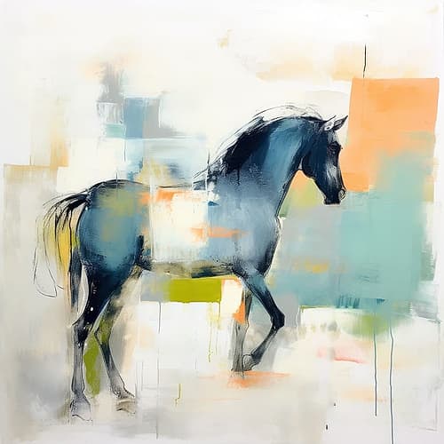 Dynamic Grace in Blue Motion Art Print