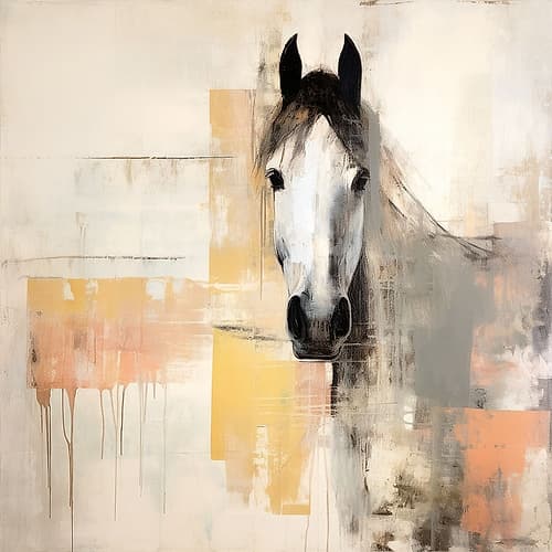 Graceful Equine in Abstract Hues I Art Print