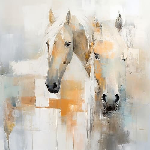 Graceful Equine in Abstract Hues II Art Print