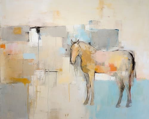 Horse in Abstract Landscape Art Print