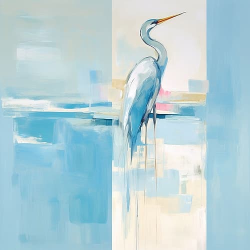 Graceful Heron in Soft Hues Art Print