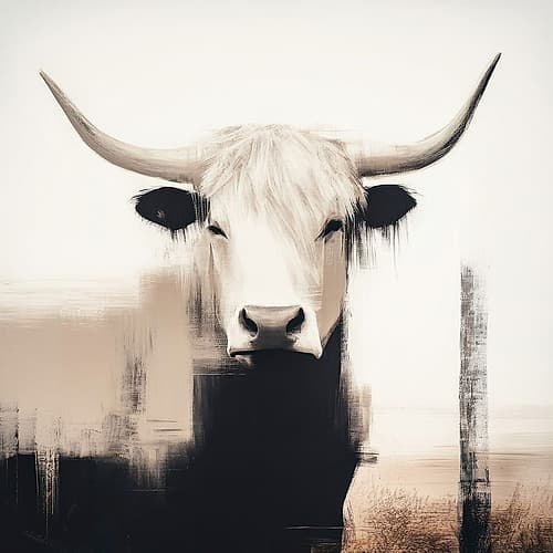 Bull in Minimalist Focus Art Print