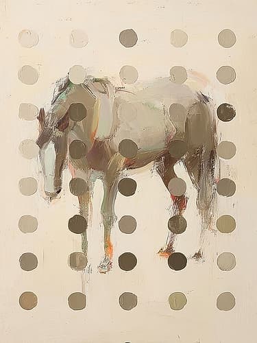 Horse Laced with Circles Geometric Print