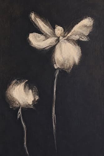 Whispering Blooms in the Dark I Art Print