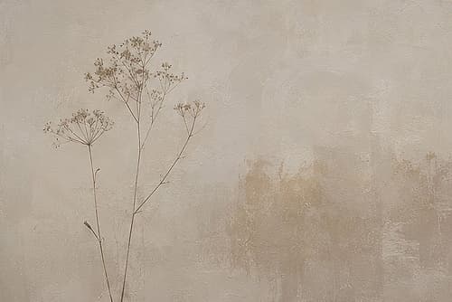 Delicate Branches Against Misty Wall I Art Print