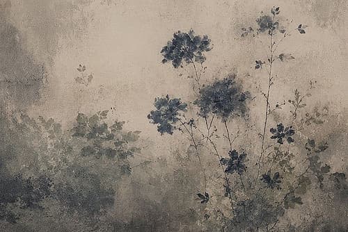 Misty Flowers Against the Sky II Aquarelle reproduction