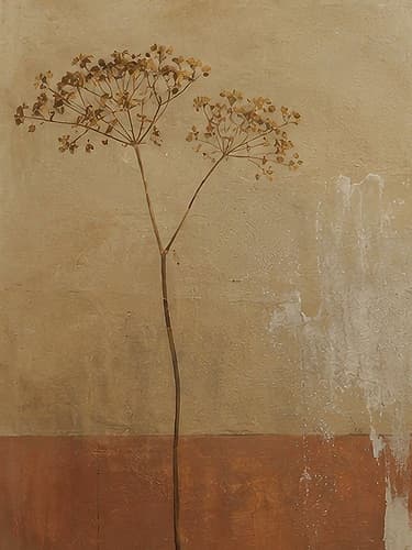 Delicate Branch on Textured Canvas I Minimaliste reproduction