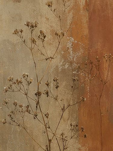 Delicate Branch on Textured Canvas II Art Print