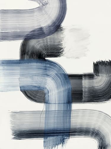 Interlocking Blue I Abstract Art Print