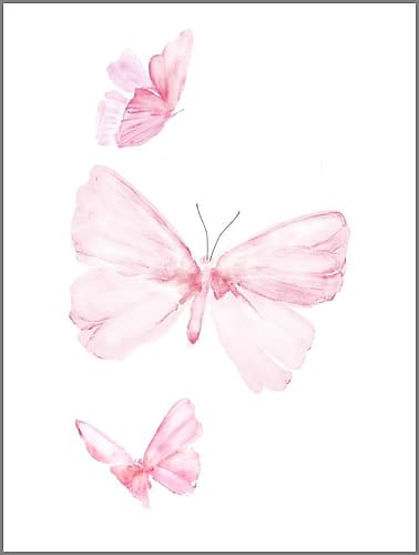 Pink Butterflys I Art Print