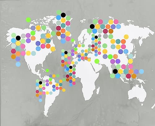 World Map Grey Art Print