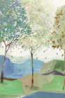 Breezy Landscape III Blue Version Art Print