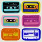 Retro Cassettes Art Print by PI Studio