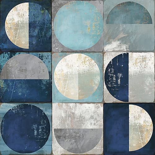 Teal Crescent Decorative Print