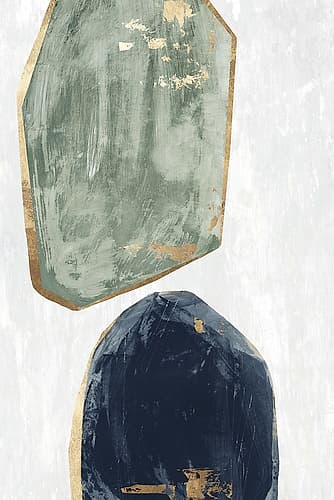 Stones I Blue Version Minimaliste reproduction
