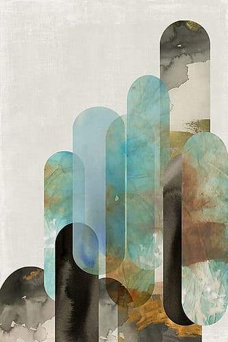 Teal Arches I Art Print