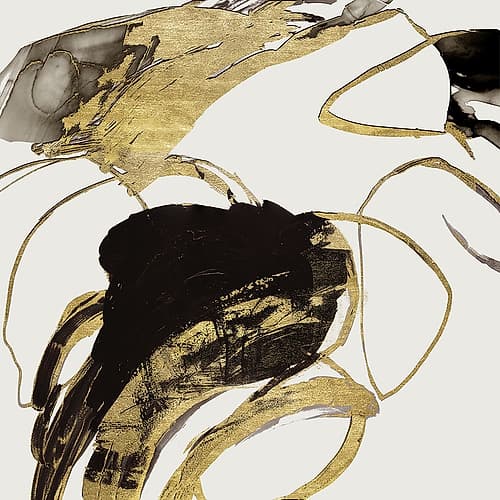 Gestural Black and Gold II Art Print