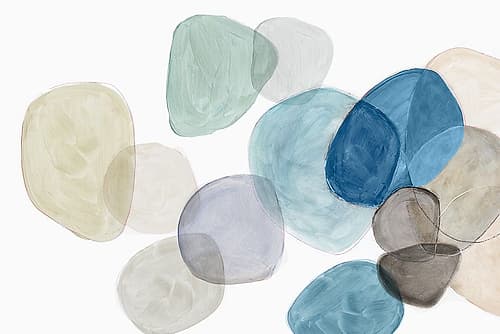 Blue Bubbles Merge II Minimalist Print