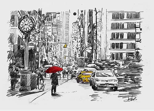 One Day of the City Figurative Print