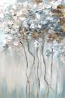 Golden Blue Forest Art Print