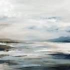 Muted Shoreline Under Cloudy Sky Art Print