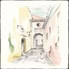 Quiet Alleyway with Lanterns I Art Print