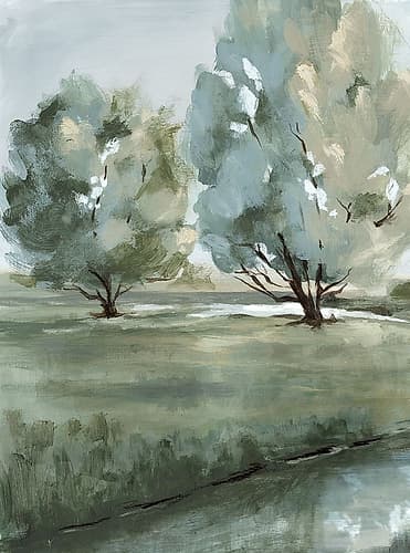 Trees in a Gentle Breeze Moderne reproduction