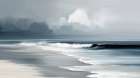 Quiet Waves Under Stormy Skies Art Print