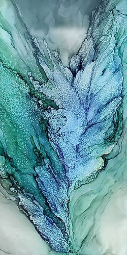 Blue Leaf Form I Abstract Art Print