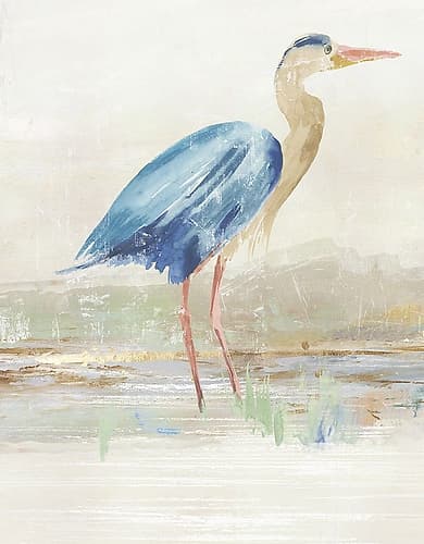 Heron in Lake Art Print