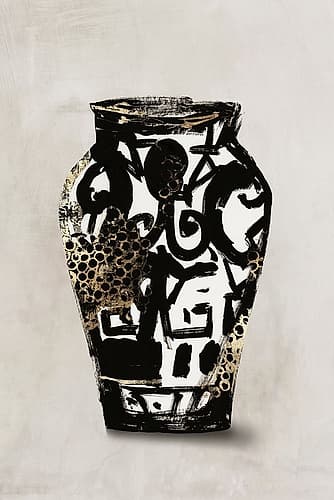 Golden Vase I Art Print