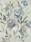 Soft Blooms in Muted Blue Tones Art Print