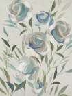 Soft Blossoms in Muted Blue Hues Art Print