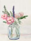 Fresh Flowers in Glass Jar Art Print