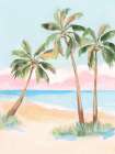 Serene Beach with Palm Trees Art Print