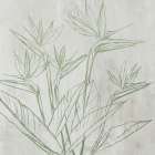 Botanical Linework on Textured Canvas Art Deco Print