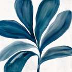 Blue Leaf in Watercolor Serenity I Art Print