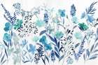 Blue Blossoms on White Canvas Art Print