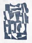 Geometric Harmony in Blue Forms II Minimalist Print