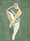 Seated Figure on Textured Green II Minimalist Print