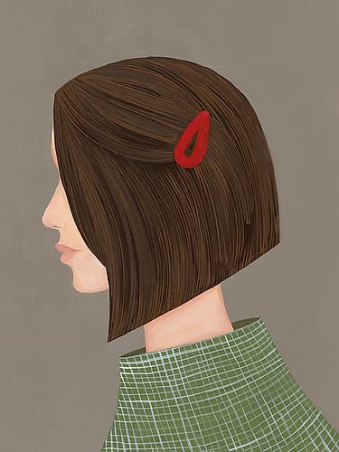 Woman with Red Hair Clip Art Print