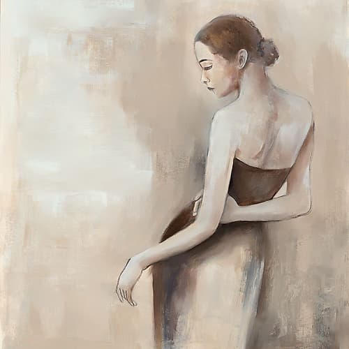 Reflective Grace in Neutral Tones I Minimaliste reproduction