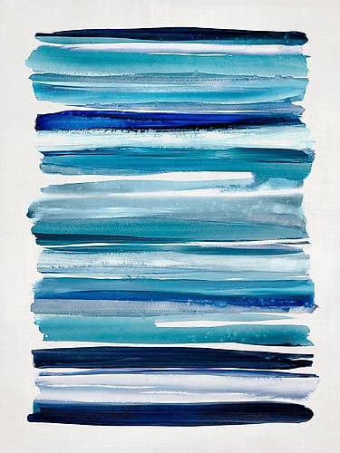 Blue Horizon Stripes I Art Print